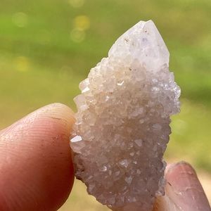 White/clear Spirit Quartz with Citrine included & Amethyst phantom in point